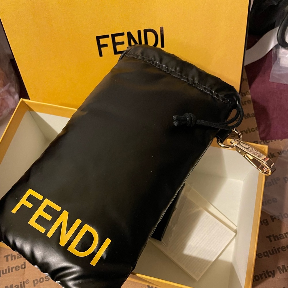 Fendi Sunglass case with yellow